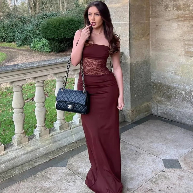 Tuularose Lace Backless Maxi Dress