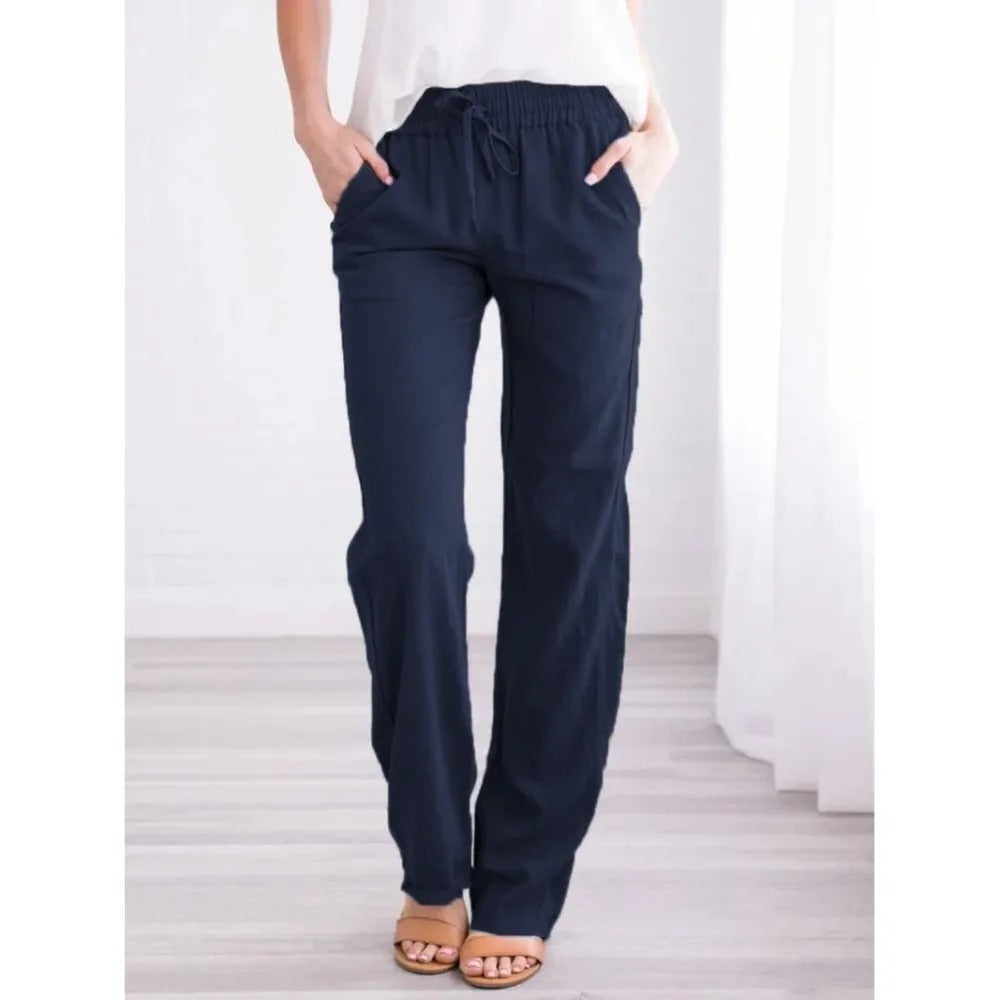 Cotton Linen Drawstring Loose Pants