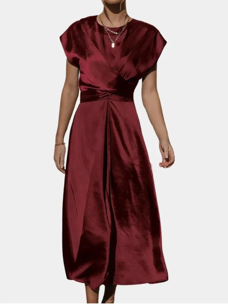 Satin Elegance Lace-Up Party Dress