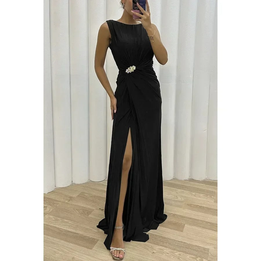 Elegant Sleeveless Slim Empire Dress