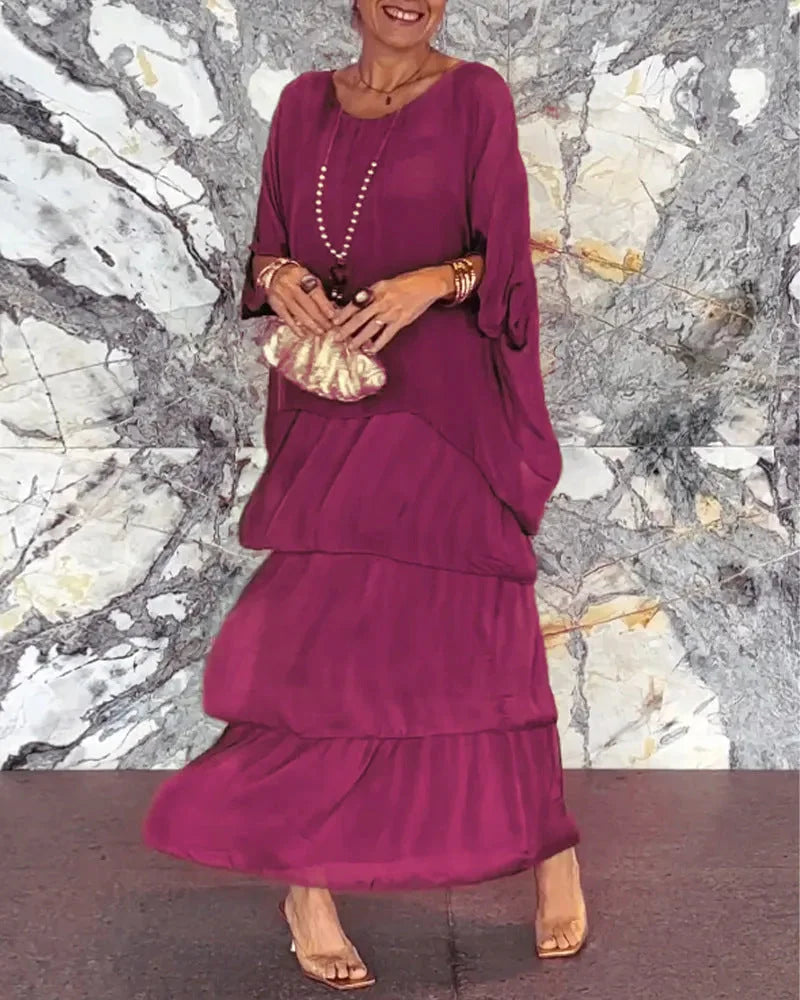 Artistic Loose-Fit Maxi Dress