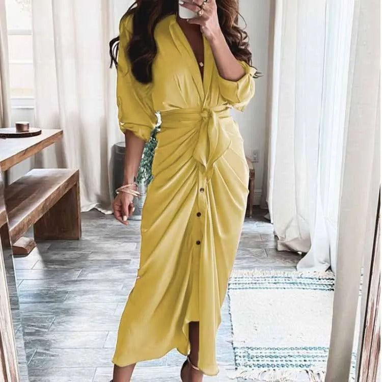 Boho Print Irregular Pleat Summer Dress