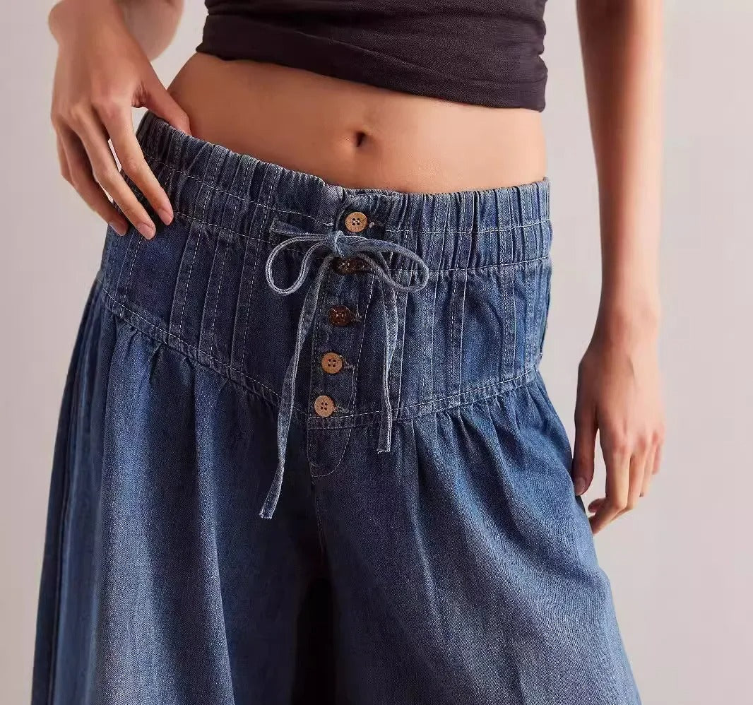 Lace-Up Denim Pants