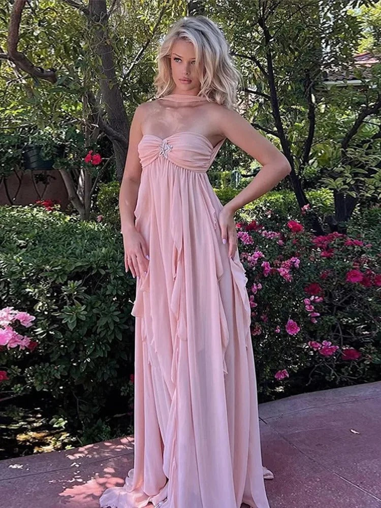 Pink Riviera Ruffle Dress
