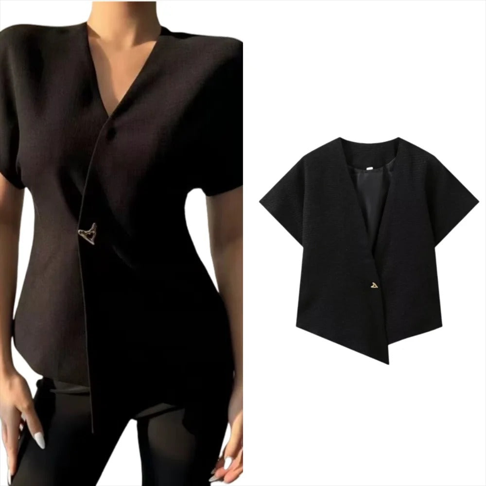 Asymmetric V-Neck Shirt
