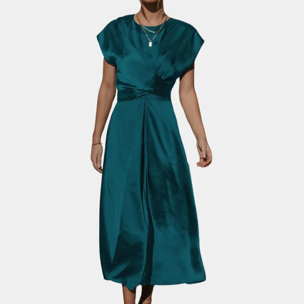 Satin Elegance Lace-Up Party Dress