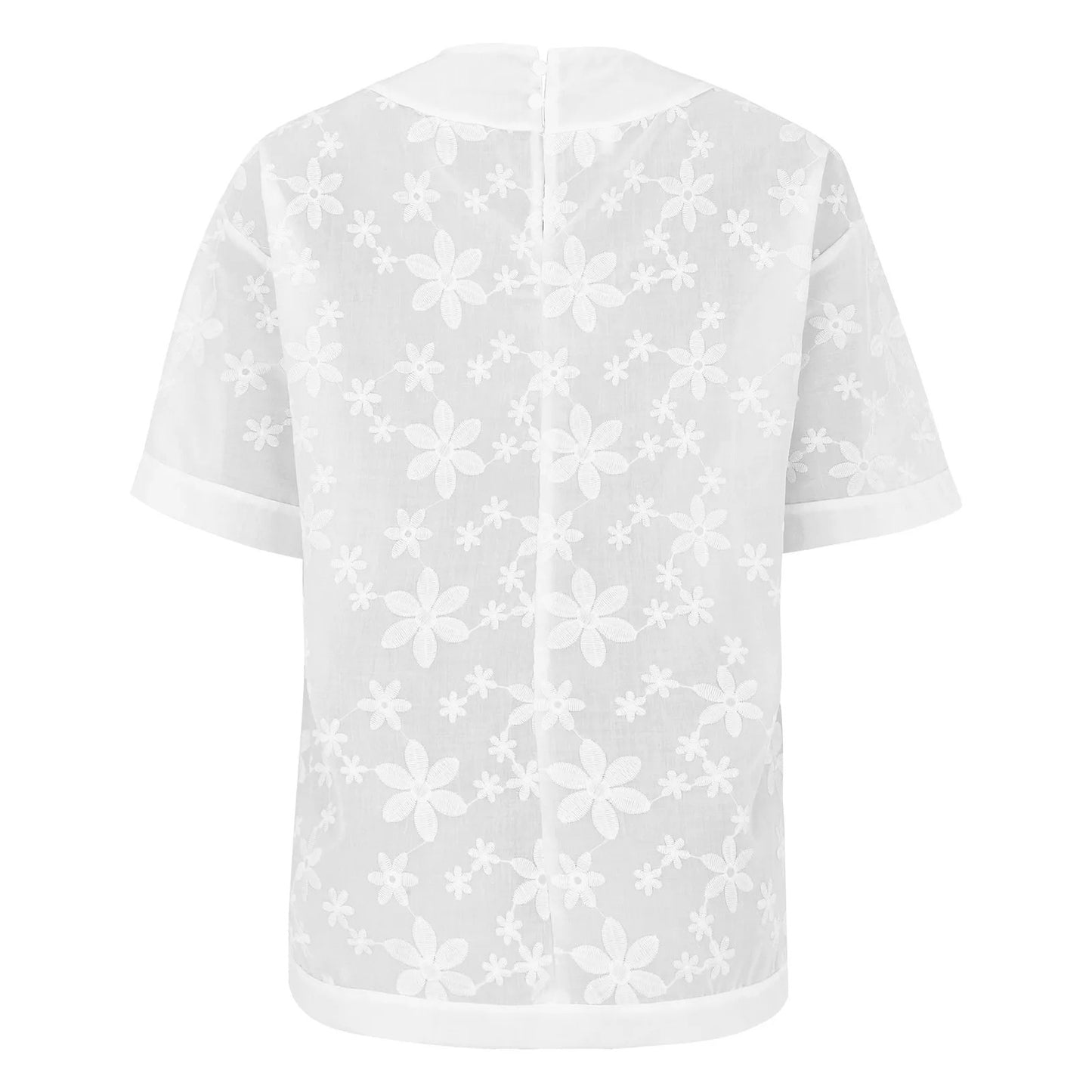 Youthful Lace Embroidered Sleeveless Top