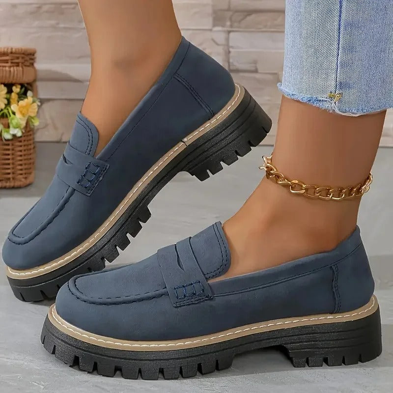 Retro Charm British Thick Heel Sandals