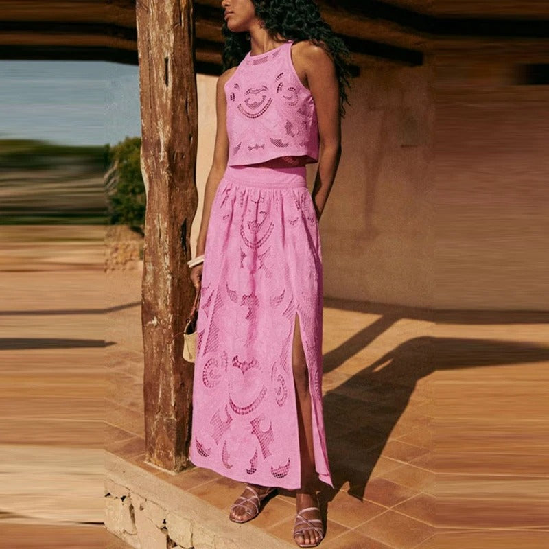 Celestial Charm Lace Skirt Set