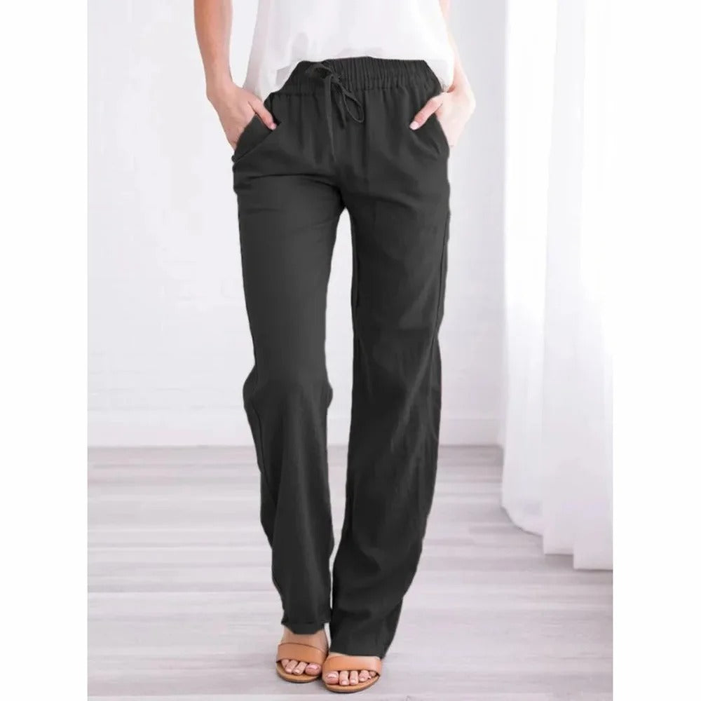 Cotton Linen Drawstring Loose Pants