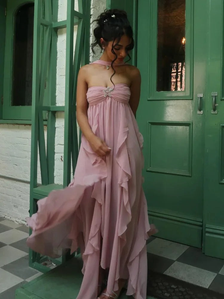 Pink Riviera Ruffle Dress