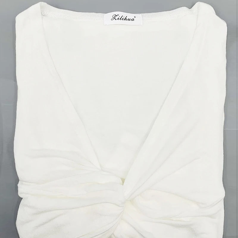 Vibe Slim V-Neck Crop Top