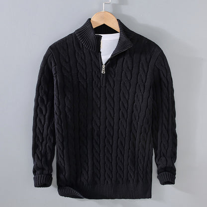 Men's Fashion Half  Thickened Loose Zipper Sweater