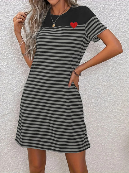 Modern Black & White Knit Dress
