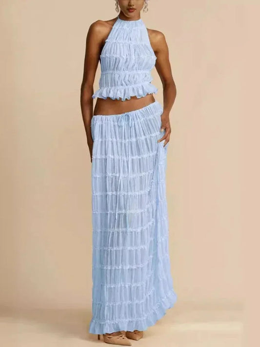 Halter Neck Skirt Set