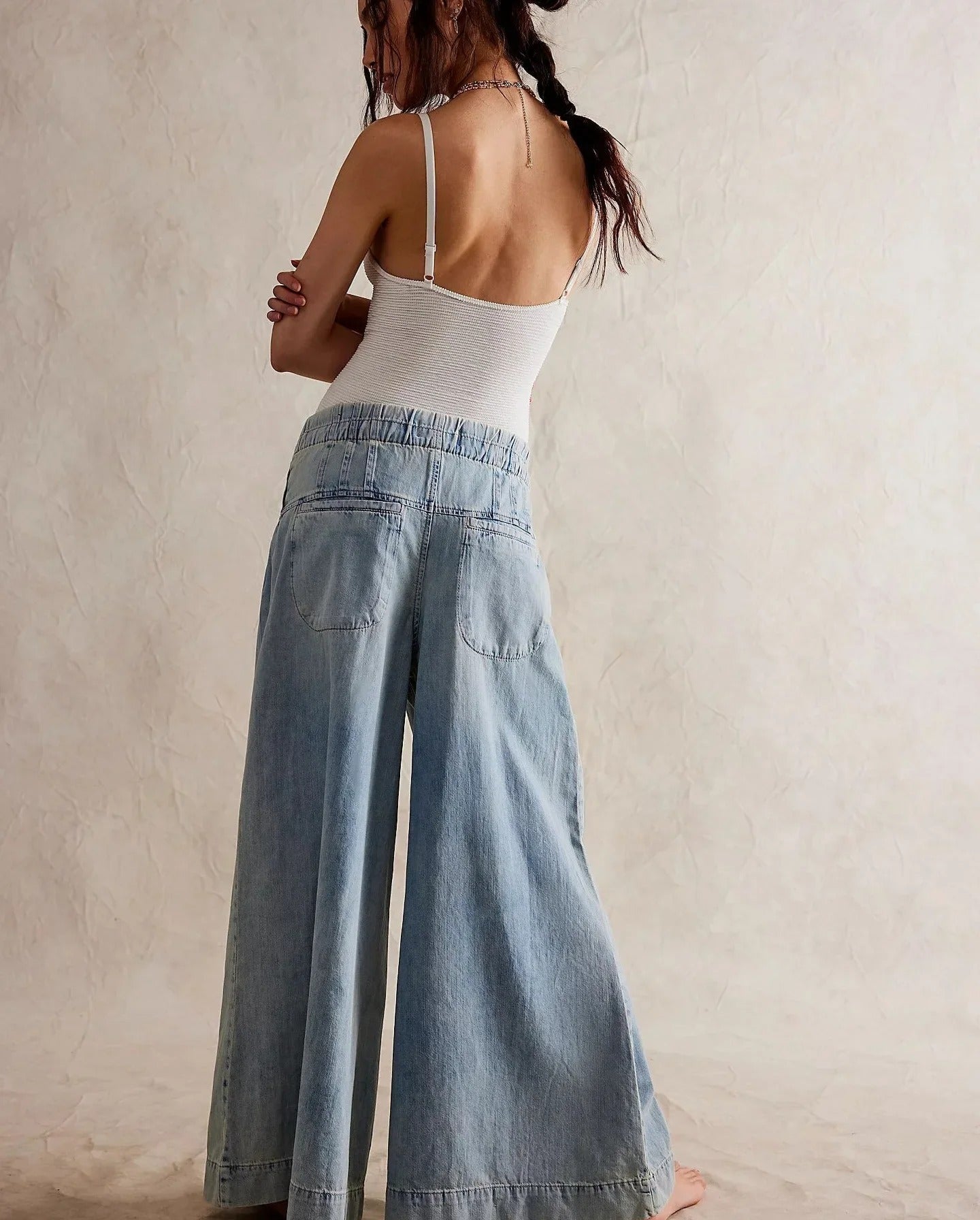 Lace-Up Denim Pants