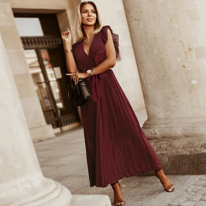 Graceflow Ruffled Chiffon Maxi