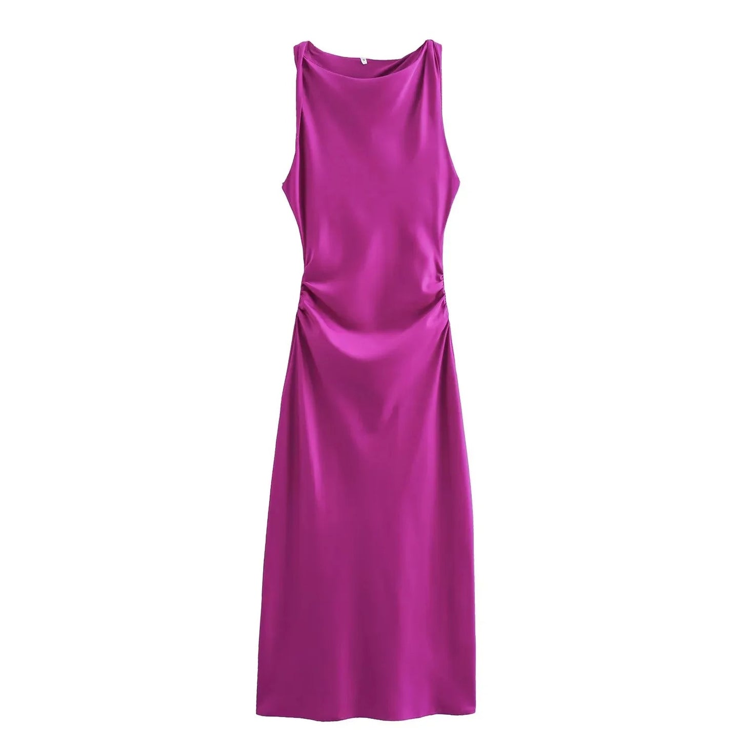 Satin Glow Summer Evening Dress