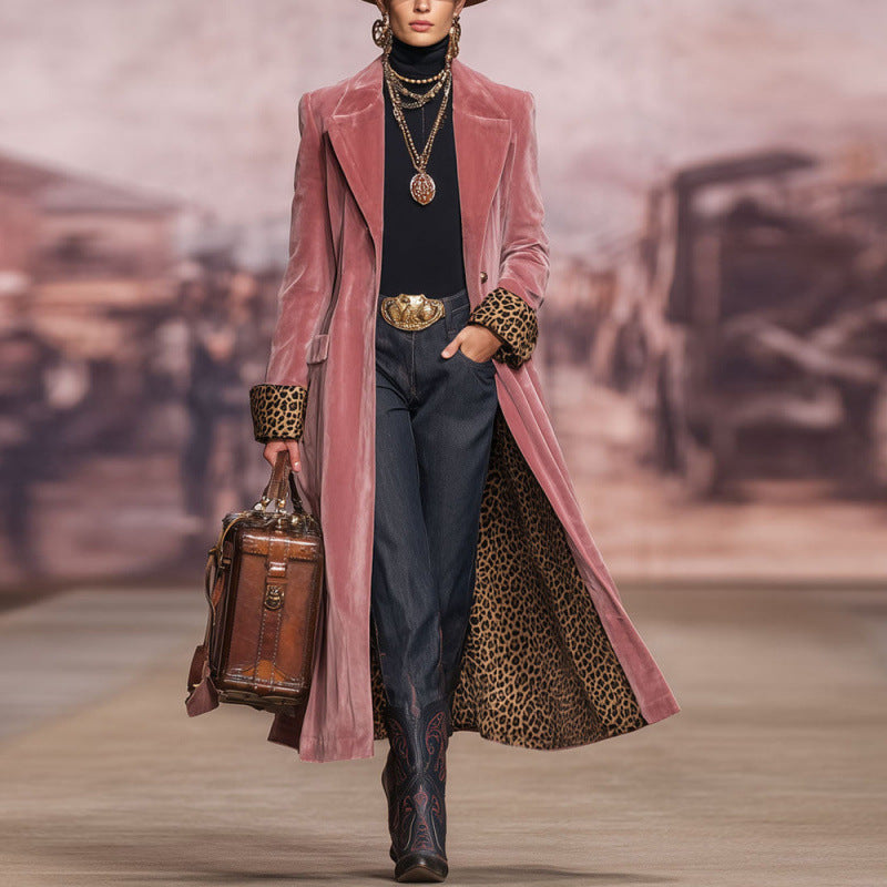 Women's Patchwork Lace Gold Coat Wear