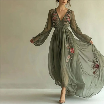 Boho Beauty V-Neck Maxi Dress