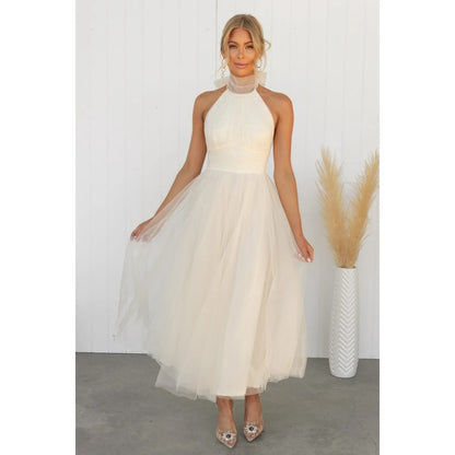 Chiffon Halter Neck Dress