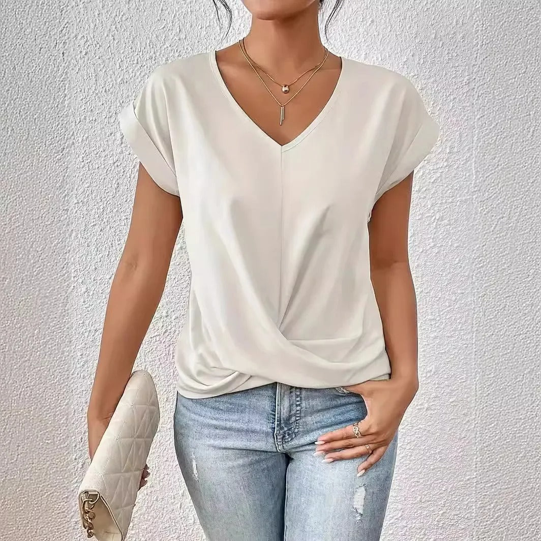 Elegant V-Neck Casual Tee
