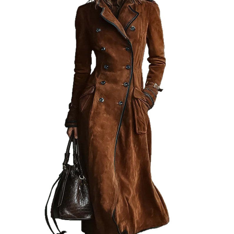 Women’s Fall & Winter Western-Style Suede Long Coat