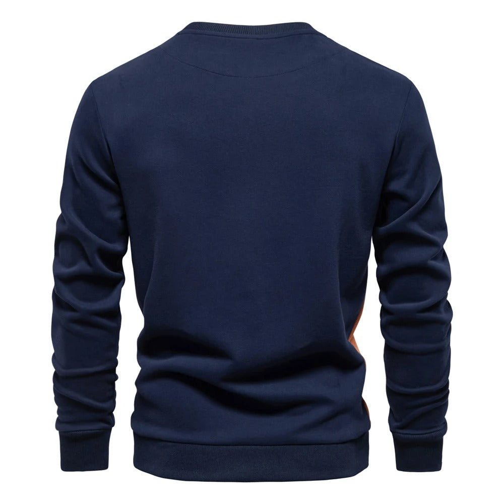 Patchwork Cotton Crew Sweatshirt