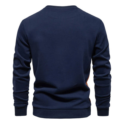 Patchwork Cotton Crew Sweatshirt