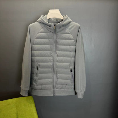 Men's Hooded Down Jacket Coat – Patchwork Casual
