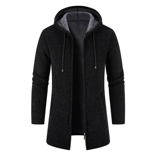 Men’s Plush Thickened Medium-Long Coat