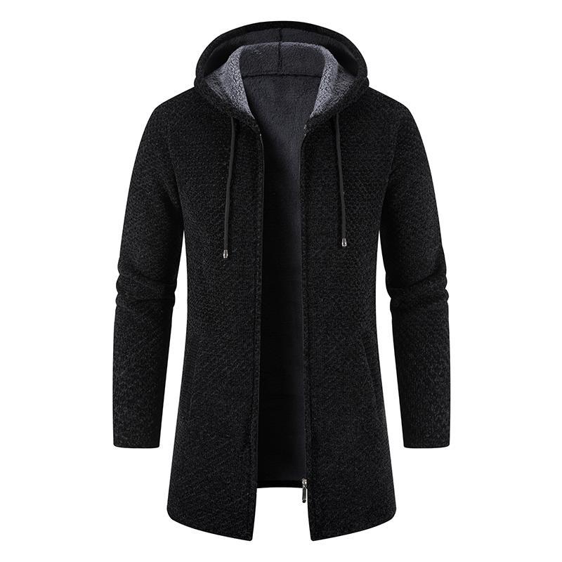 Men’s Plush Thickened Medium-Long Coat
