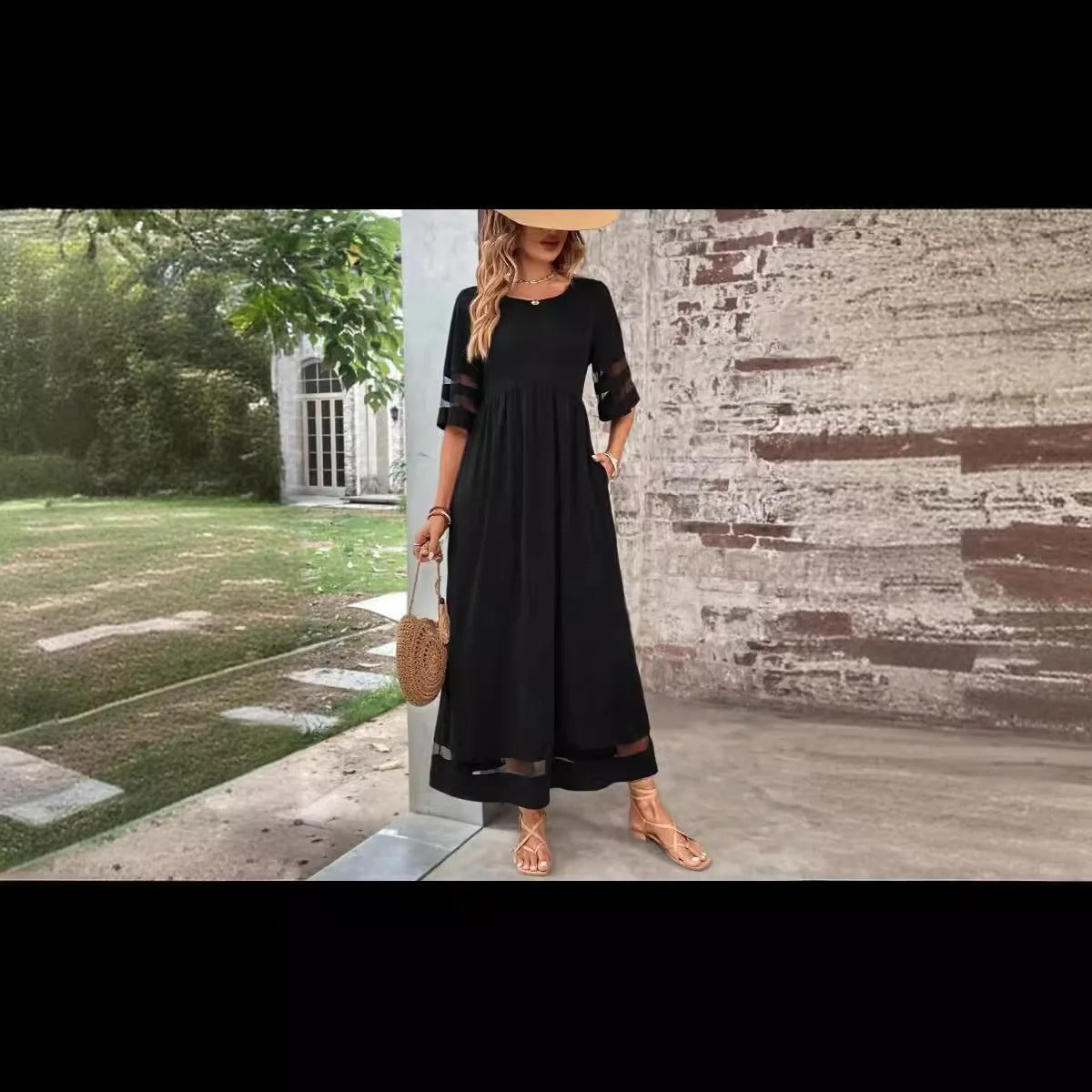 Vintage Mesh Patchwork Summer Dress