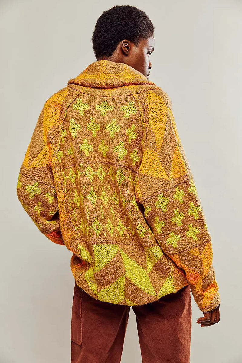 Women’s Fashion Abstract Print Knit Sweater