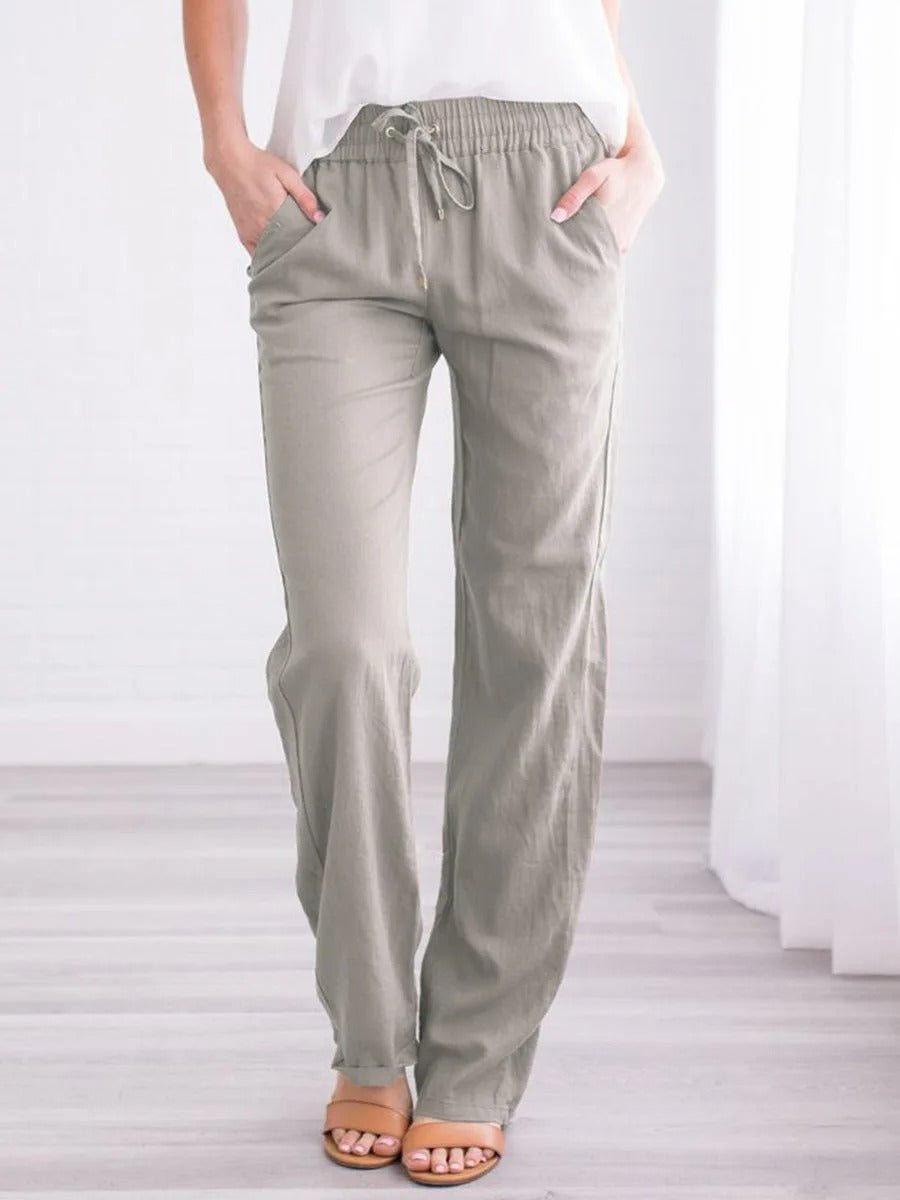 Cotton Linen Drawstring Loose Pants