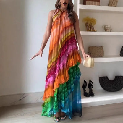Golden Hour Breeze Chiffon Dress