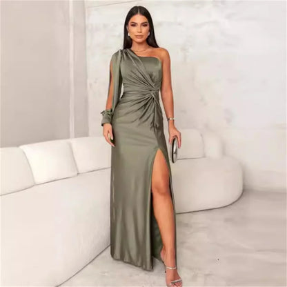 Elegant One-Shoulder Party Maxi