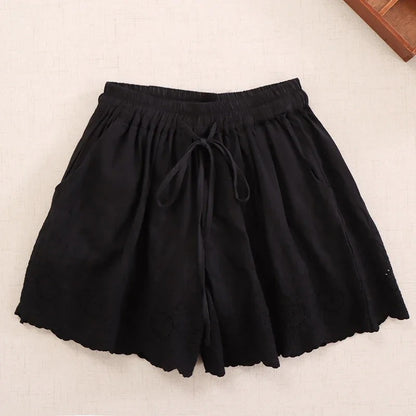 Sweet Mori Girl Embroidered Shorts