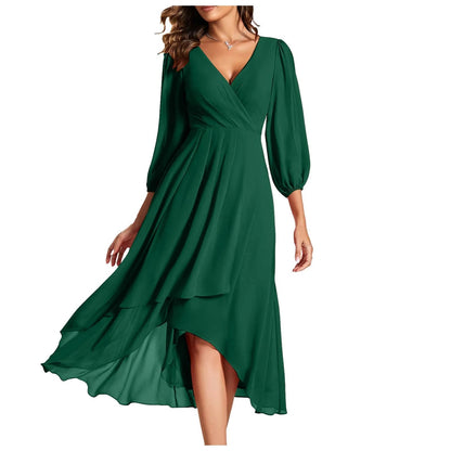 Graceful Ruffle Chiffon Dress