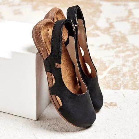 Stylish Low-Heel Leather Sandals