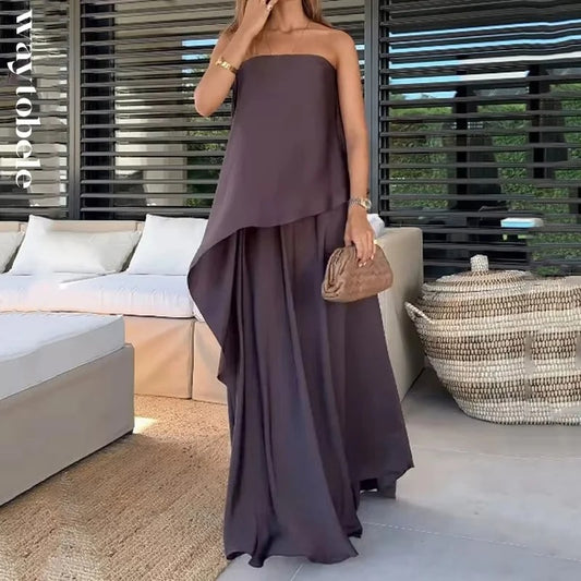Elegant Strapless Top & Skirt Set