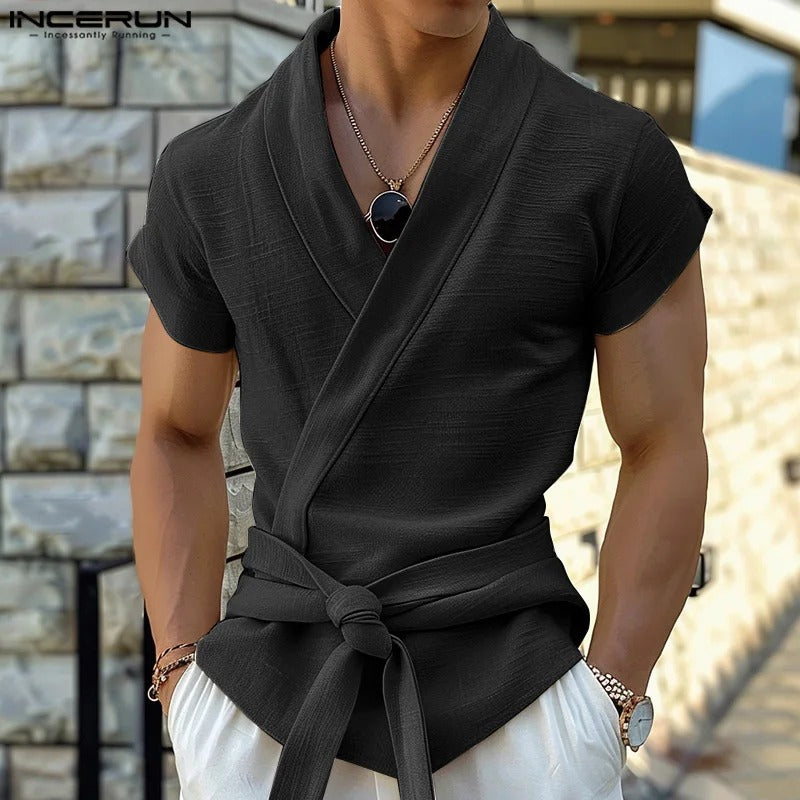 Lace-Up V-Neck Tee