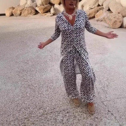 Spring Oversized Print Suit Set