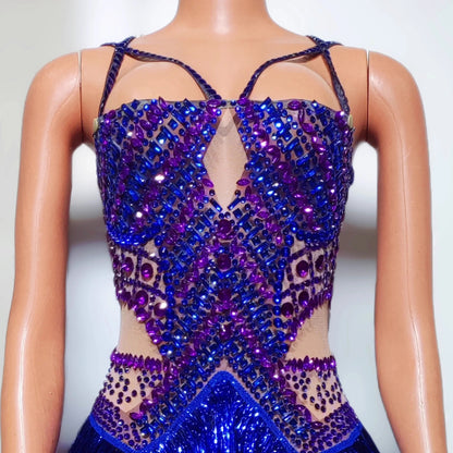 Midnight Dazzle Rhinestone Bodysuit