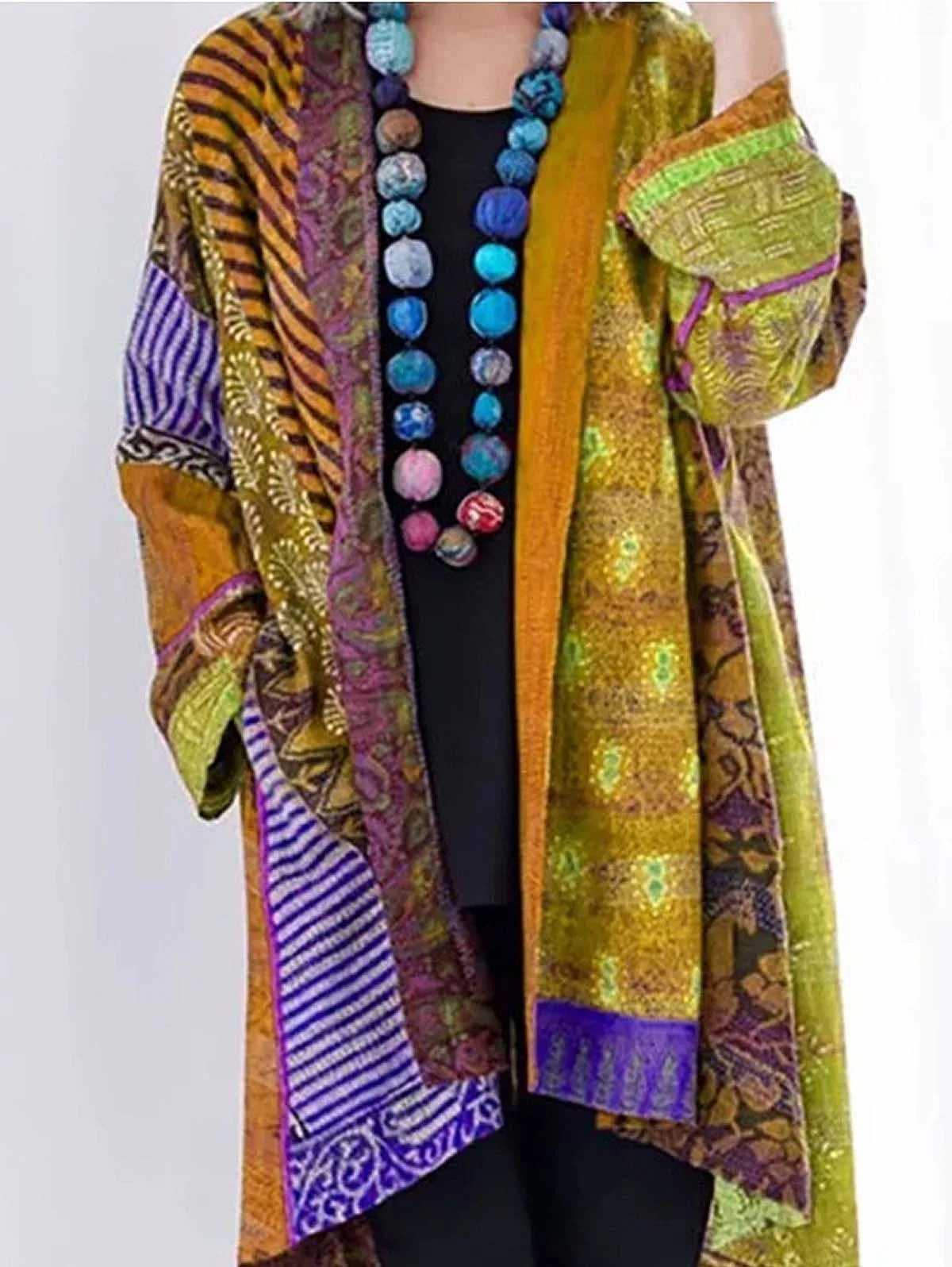 Tribal Print Oversized Y2K Cardigan for Women