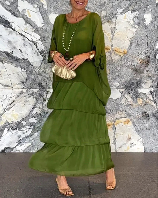 Artistic Loose-Fit Maxi Dress