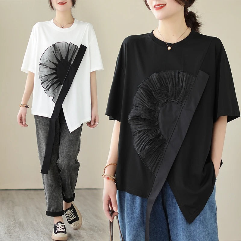 Ruffle Charm Loose Tee