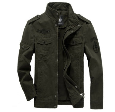 Men’s Cotton Military-Style Casual Jacket