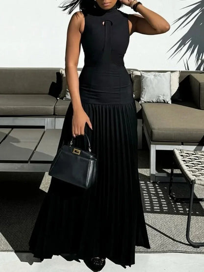 Black Mock Neck Bodycon Dress