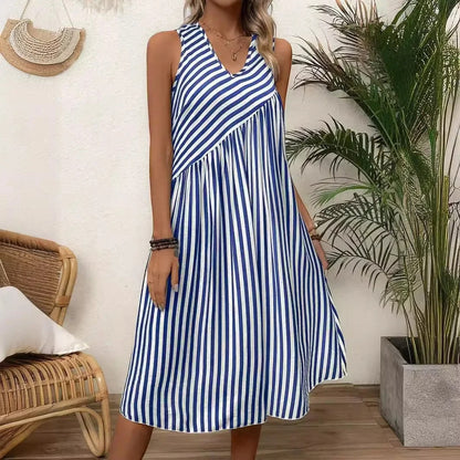 Chic Summer Casual Loose Stripe Dress